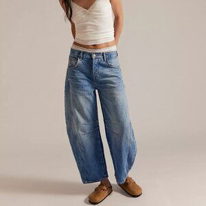 We The Free Good Luck Mid-Rise Barrel Jeans